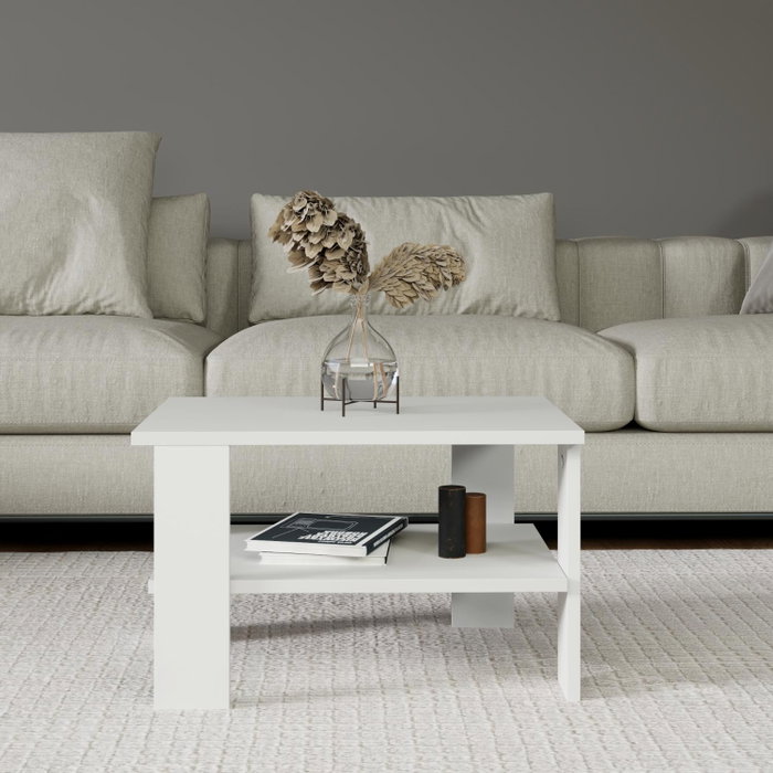 Hanah Home Duama - Mesa de centro blanca